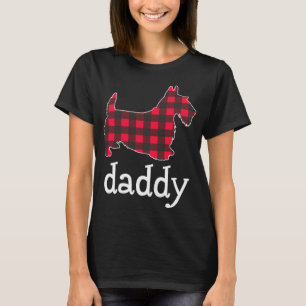 Camiseta Xadrez Vermelha Pai Scottie Cachorro Fama de Natal