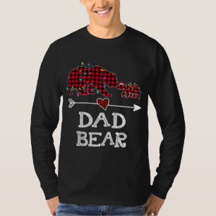 Camiseta Xadrez Vermelha Pai Urso Buffalo Família Papa Paja