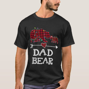Camiseta Xadrez Vermelha Pai Urso Buffalo Família Papa Paja