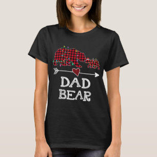 Camiseta Xadrez Vermelha Pai Urso Buffalo Família Papa Paja