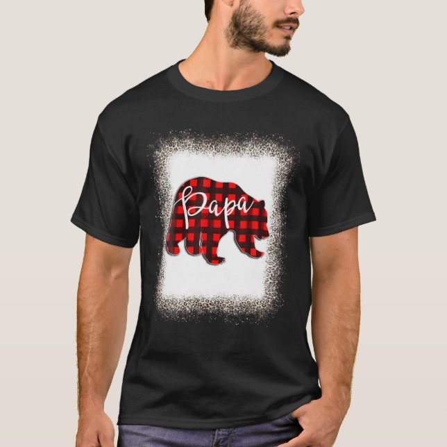 Camiseta Xadrez Vermelha Papa Urso Correspondente à Família (Frente)