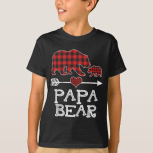 Camiseta Xadrez Vermelha Papá Urso Um Cubo Correspondente B