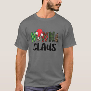 Camiseta Xadrez Vermelha Papais noeis de Nonna Claus Famíli