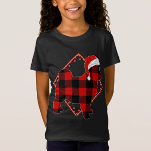 Camiseta Xadrez Vermelha Pomsky Cachorro Cachorro Natal Fam