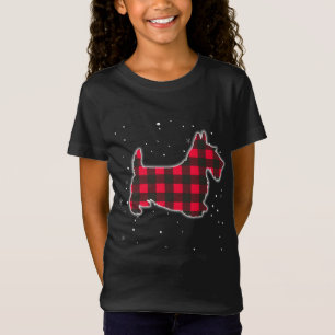 Camiseta Xadrez Vermelha Scottie Christmas Matching Buffalo