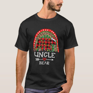 Camiseta Xadrez Vermelha Tio Urso Natal Rainbow Pajama Matc