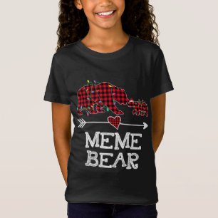 Camiseta Xadrez Vermelha Urso Buffalo Família Mamã Pajama C