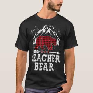 Camiseta Xadrez Vermelha Urso de Professores Correspondendo
