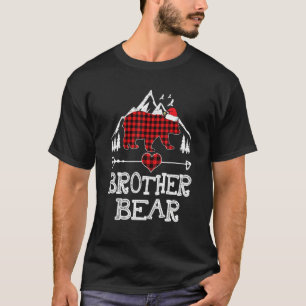 Camiseta Xadrez Vermelha, Urso Irmão Correspondendo à Famíl