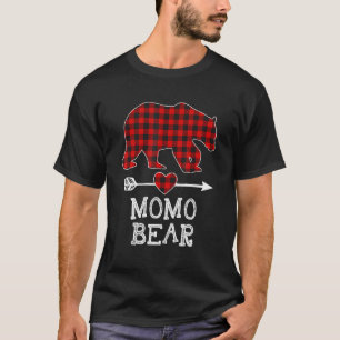 Camiseta Xadrez Vermelha Urso Momo Correspondendo Família P