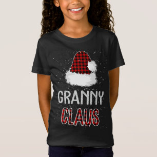 Camiseta Xadrez Vermelha Vovó Claus Correspondendo Família