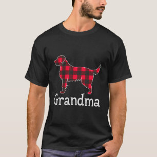 Camiseta Xadrez Vermelha Vovó Labrador Natal Matching Fami