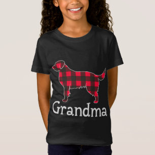 Camiseta Xadrez Vermelha Vovó Labrador Natal Matching Fami