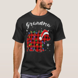 Camiseta Xadrez Vermelha Vovó Urso Buffalo Família Pajama C