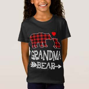 Camiseta Xadrez Vermelha Vovó Urso Natal Pajama Corresponde