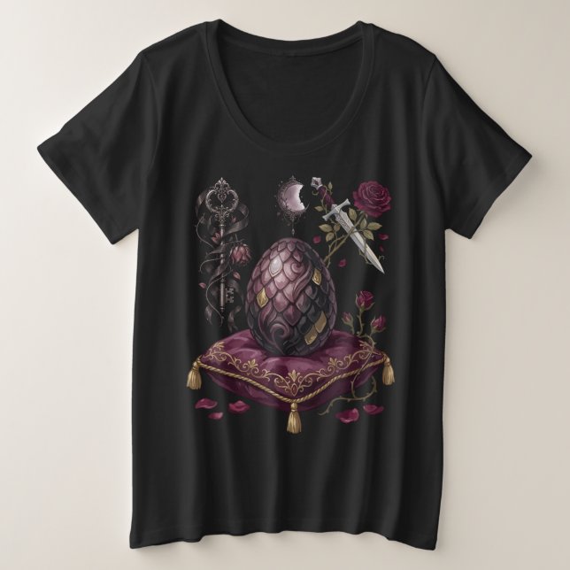 Camiseta Xadrez Xeque-Mate Dragão Gótico  (Frente do Design)