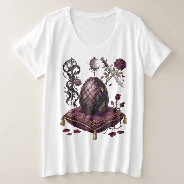 Camiseta Xadrez Xeque-Mate Dragão Gótico  (Frente do Design)