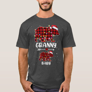 Camiseta Xadrez Xmas Avó Vovó Bebê Gravidez Polar Announing
