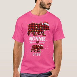 Camiseta Xadrez Xmas Bear Nonnie Baby Polar Gravidez Announ