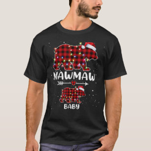 Camiseta Xadrez Xmas Urso Mawmaw Bebê Gravidez Polar Anunci