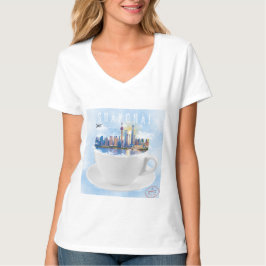 Camiseta Xangai em Teacup - Arte Skyline Futurística
