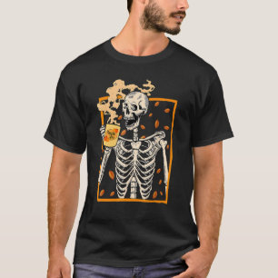 Camiseta Xarope de Leite de Abobora com Esqueleto de Hallow