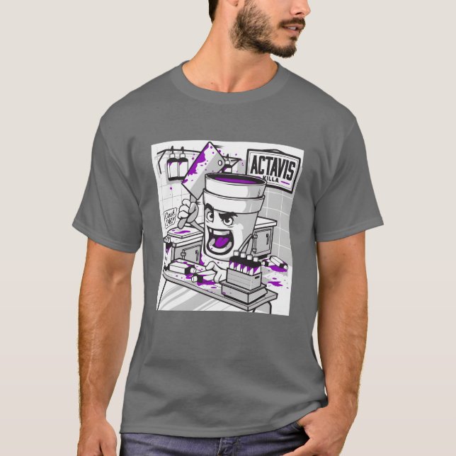 Camiseta Xarope para Tosse de Codeína Lean Double Cup Sizzu (Frente)