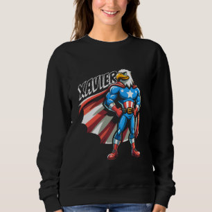 Camiseta Xavier USA Eagle, Herói Patriótico para Meninos