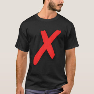 Camiseta X'D Vermelho Cruzado Com X Vermelho Grande