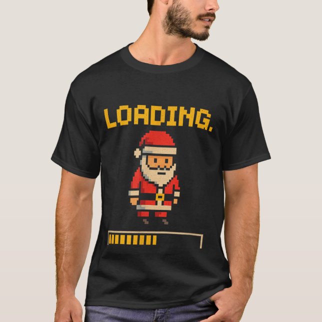 Camiseta Xel Santa Loading Retro Christmas Gamer Shirt  (Frente)