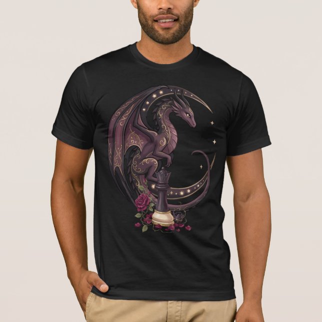 Camiseta Xeque-mate de Xadrez de Dragão (Frente)