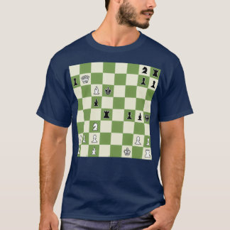 Camiseta Xeque-mate em 3 filmes Chessboard w Chess Exercise
