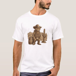 Camiseta Xerife Gato Cowboy Gato Western Engraçado
