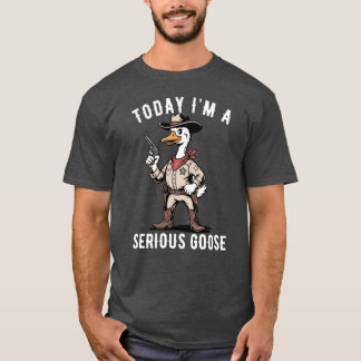 Camiseta Xerife Goose Engraçado Cowboy Western Sério Goose