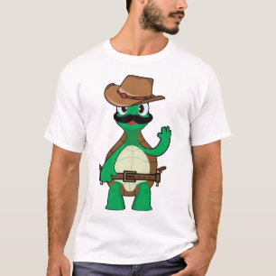 Camiseta Xerife tartaruga cowboy engraçado