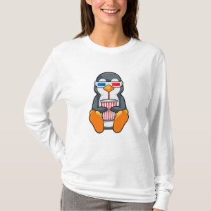 Camiseta Xícara de Bebendo dos Óculos de cinema pinguins