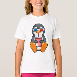 Camiseta Xícara de Bebendo dos Óculos de cinema pinguins
