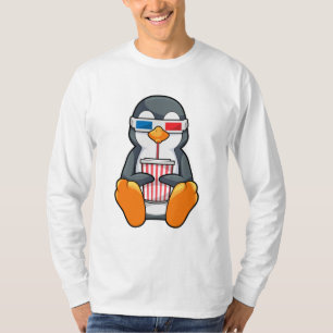 Camiseta Xícara de Bebendo dos Óculos de cinema pinguins