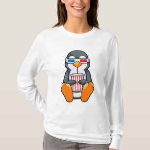 Camiseta Xícara de Bebendo dos Óculos de cinema pinguins