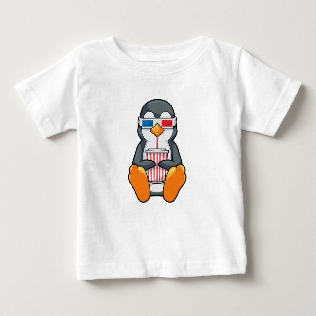 Camiseta Xícara de Bebendo dos Óculos de cinema pinguins (Frente)