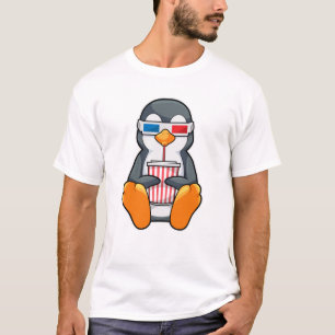 Camiseta Xícara de Bebendo dos Óculos de cinema pinguins