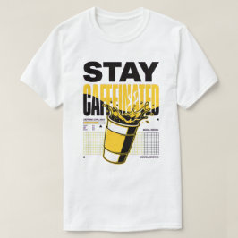 Camiseta Xícara De Café Amarelo Neon Stay Caffeinated Punk
