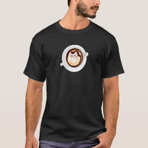 Camiseta Xícara de café belo café latte em forma de c