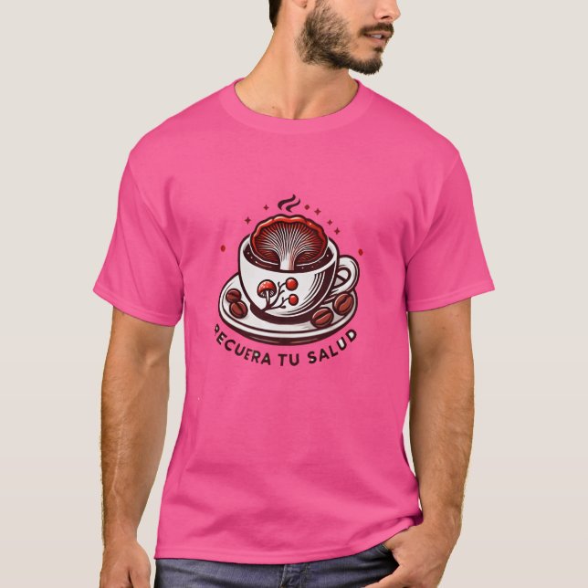 Camiseta Xícara de Café com Ganoderma retro (Frente)