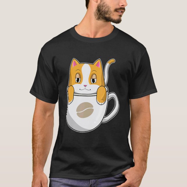 Camiseta Xícara de café de gato (Frente)