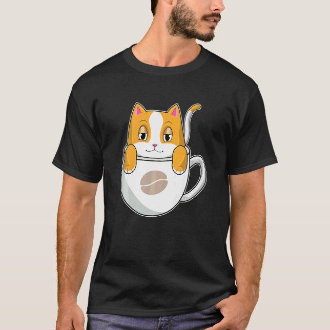Camiseta Xícara de café de gato (Frente)