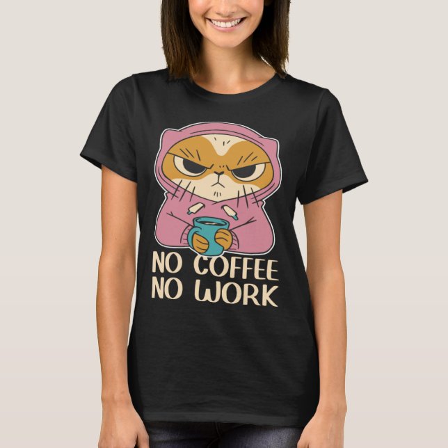 Camiseta Xícara de Café Espresso Coffee Sleeping Cat Homens (Frente)