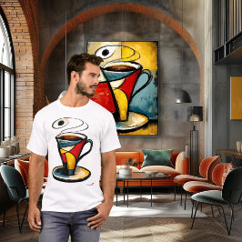 Camiseta Xícara de Café Expressionista Abstrata | Símbolo M