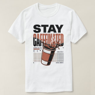 Camiseta Xícara de Café Neon Punk Stay Caffeinated