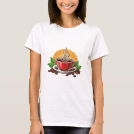 Camiseta Xícara de café vermelha